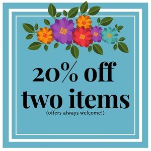 20% off when you purchase 2 pieces